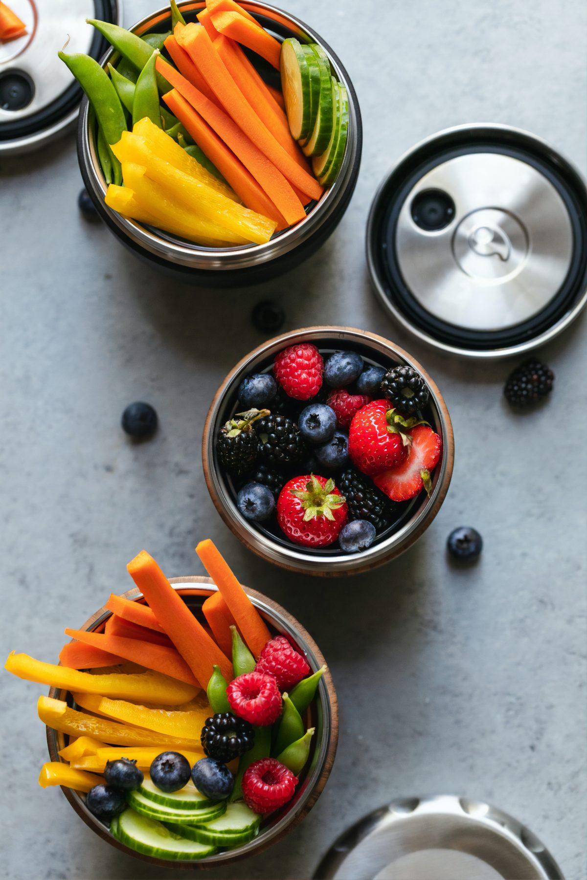 Healthy snacks in bowls