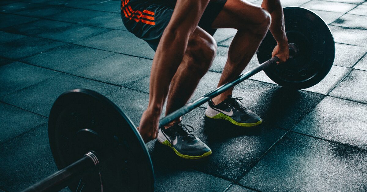 a person lifting weights