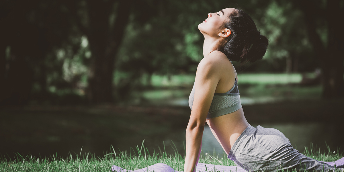 a person doing yoga