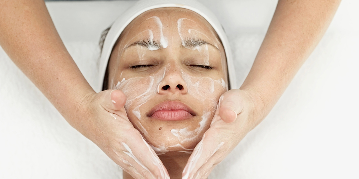 a person getting a facial